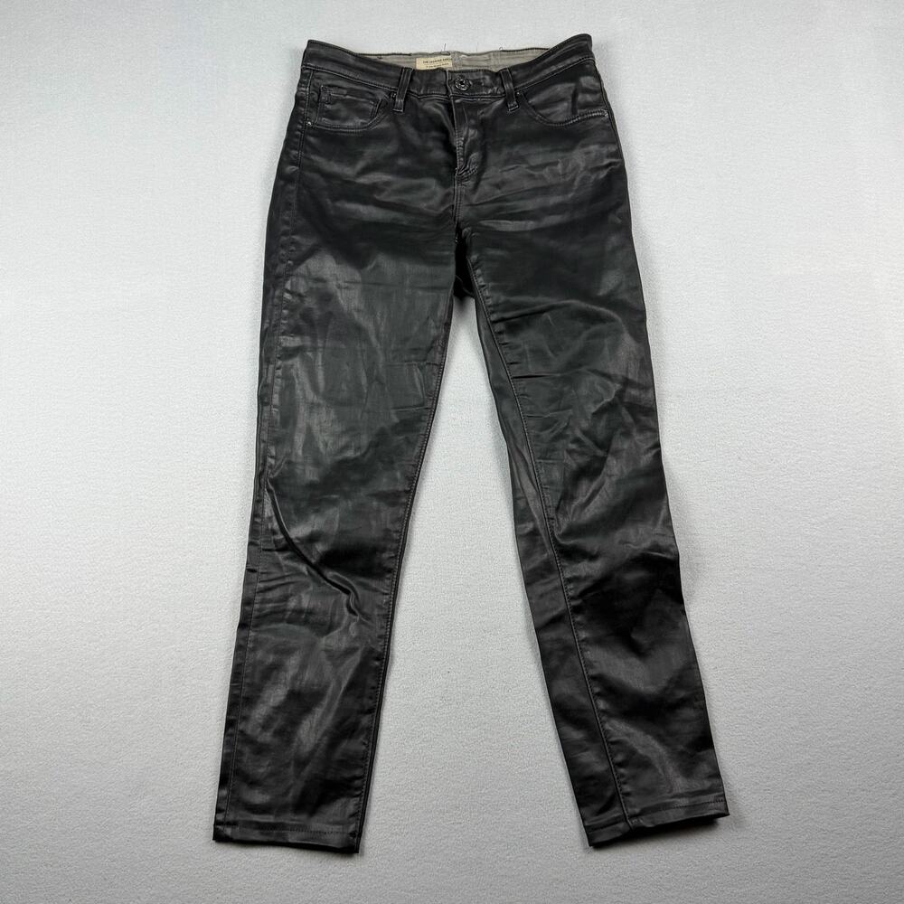 AG Adriano Goldschmied Legging Ankle Black Coated Skinny Jeans 28R